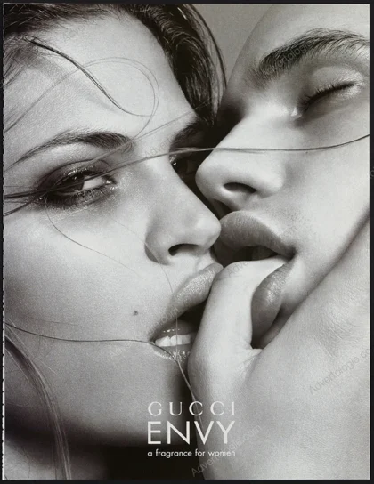 Gucci Envy Perfume 2001 Print Ad - Frankie Rayder, Mert & Marcus