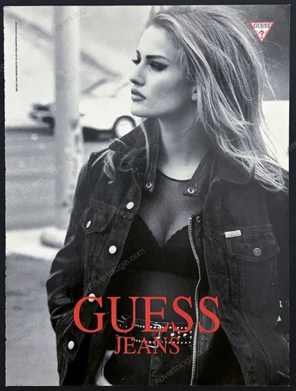 Guess 1991 2-Page Print Ad - Karen Mulder, Ellen von Unwerth