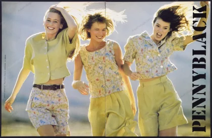Pennyblack 1989 Print Ad - Claudia Schiffer, Yasmin Le Bon