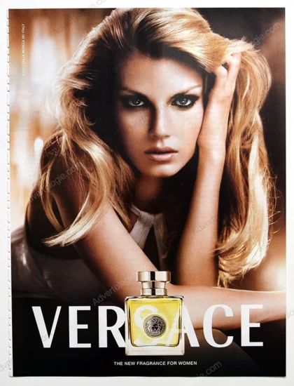 Versace Perfume 2007 Print Ad - Angela Lindvall