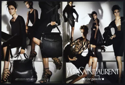 Yves Saint Laurent Rive Gauche 2002 Print Ad - Carmen Kass, Karolina Kurkova