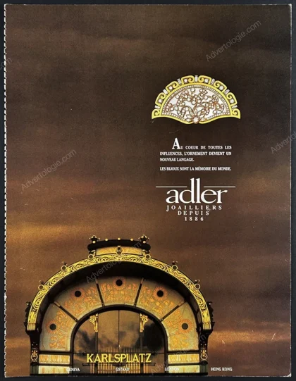 Adler Jewelry 1989 Print Ad - "Karlsplatz Metro Station"