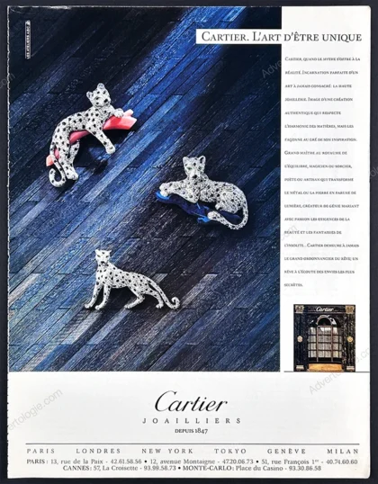 Cartier Jewelry 1990 Print Ad