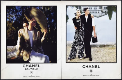Chanel 1989 Print Ad - Inès de la Fressange, Karl Lagerfeld
