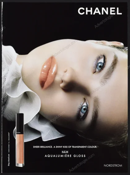 Chanel Aqualumière Gloss Cosmetics 2008 Print Ad - Natalia Vodianova
