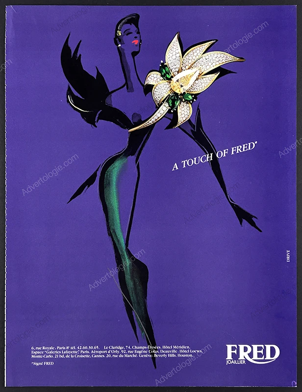 Fred Jewelry 1989 Print Ad - "A Touch Of Fred"