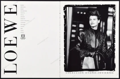 Loewe 1989 Print Ad - Linda Evangelista, Peter Lindbergh