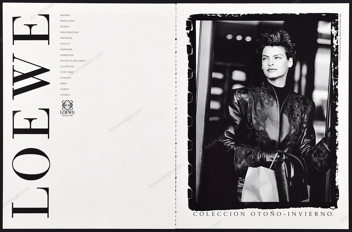 Loewe 1989 Print Ad - Linda Evangelista, Peter Lindbergh