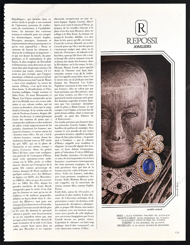 Repossi Jewelry 1989 2-Page Print Ad page 2