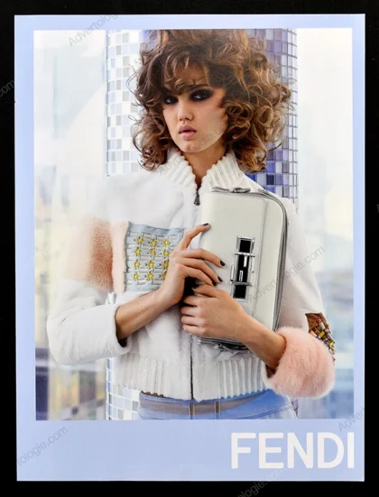 Fendi 2015 3-Page Print Ad - Lindsey Wixon, Karl Lagerfeld