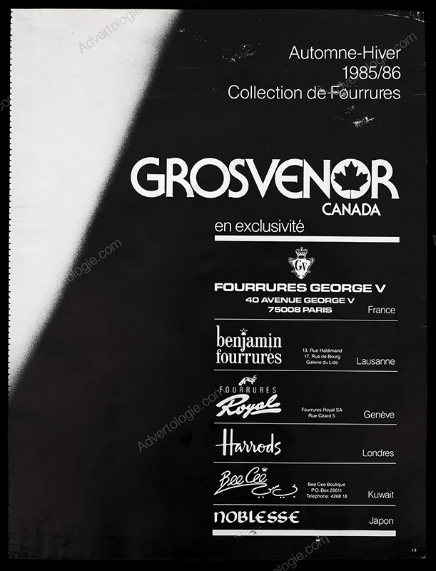 Grosvenor Canada Furs FW 1985-1986 28-Page Advertorial - Cindy Crawford - Image 2