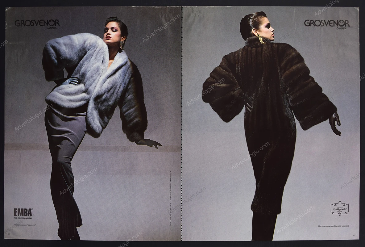 Grosvenor Canada Furs FW 1985-1986 28-Page Advertorial - Cindy Crawford