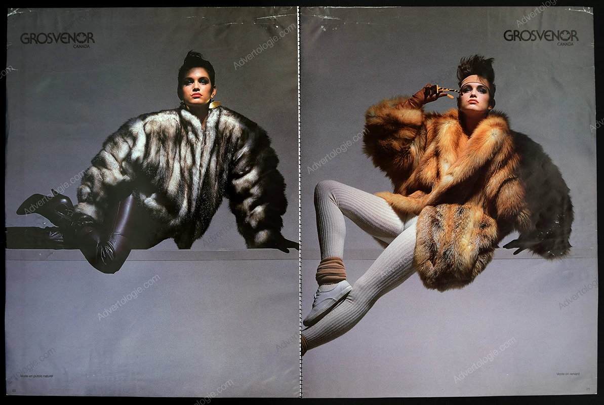 Grosvenor Canada Furs FW 1985-1986 28-Page Advertorial - Cindy Crawford