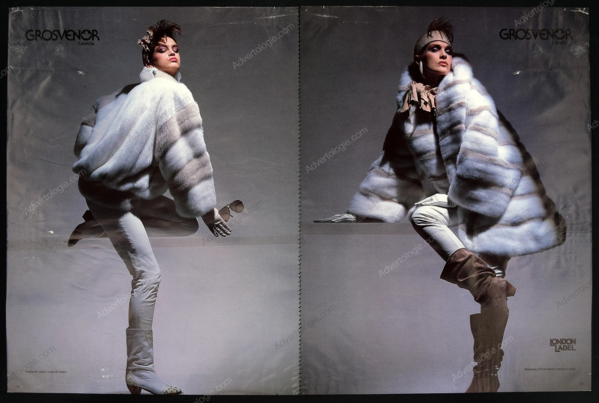 Grosvenor Canada Furs FW 1985-1986 28-Page Advertorial - Cindy Crawford