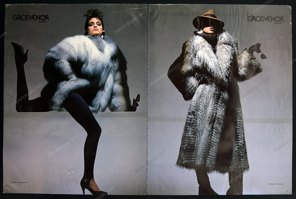 Grosvenor Canada Furs FW 1985-1986 28-Page Advertorial - Cindy Crawford