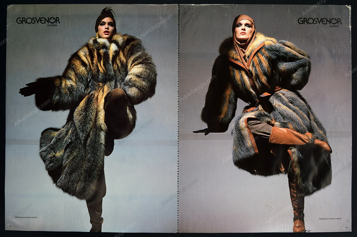Grosvenor Canada Furs FW 1985-1986 28-Page Advertorial - Cindy Crawford