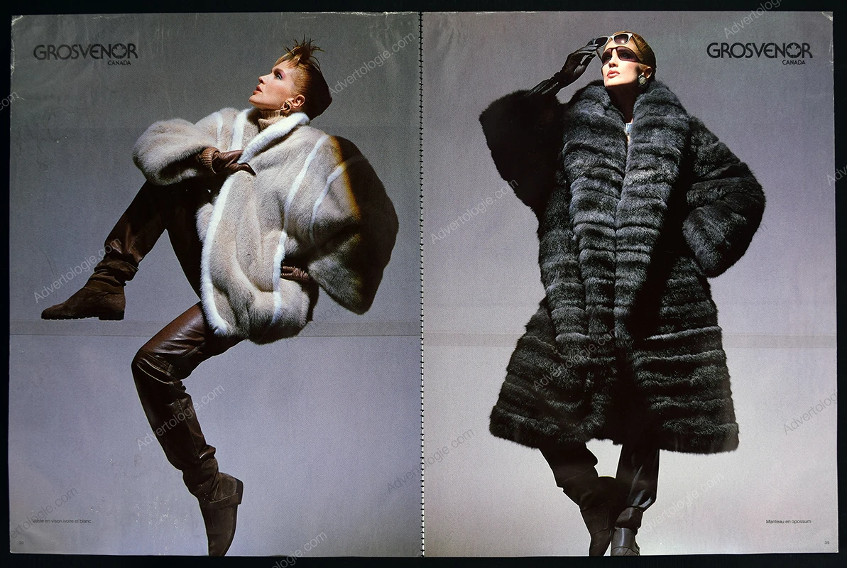 Grosvenor Canada Furs FW 1985-1986 28-Page Advertorial - Cindy Crawford