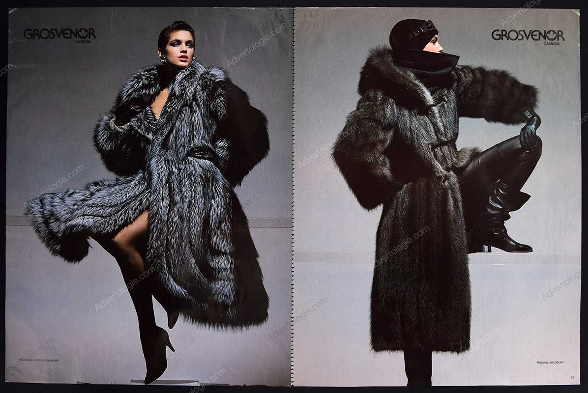 Grosvenor Canada Furs FW 1985-1986 28-Page Advertorial - Cindy Crawford