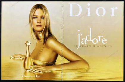 Dior J'adore Perfume 2001 Print Ad - Carmen Kass