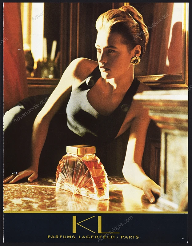 KL Karl Lagerfeld Perfume 1986 Print Ad - Yasmin Le Bon