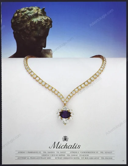 Michalis Jewelry 1986 Print Ad