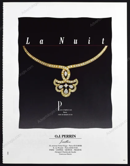 O.J. Perrin Jewelry 1986 Print Ad - "La Nuit"