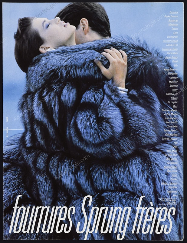 Sprung Frères Fourrures 1989 Print Ad - Renée Simonsen