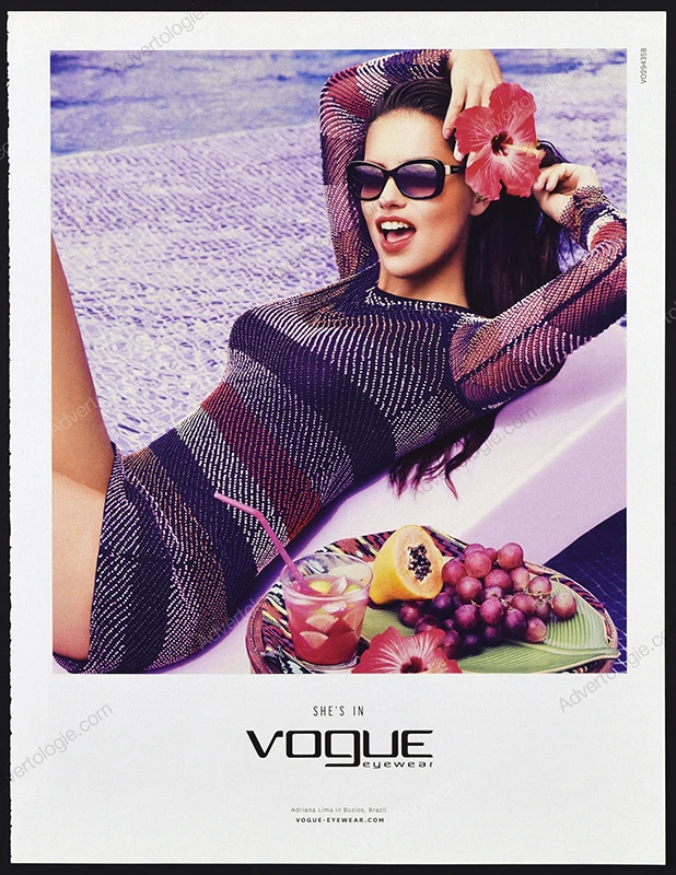 Vogue Eyewear 2015 Print Ad - Adriana Lima, Ellen von Unwerth