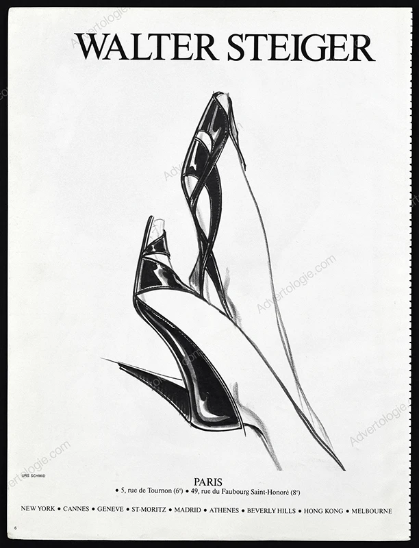 Walter Steiger Shoes 1984 Print Ad - Urs Schmid