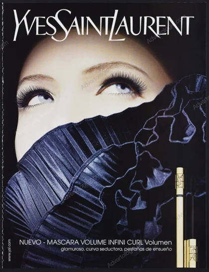Yves Saint Laurent Mascara Infini Curl Cosmetics 2005 Print Ad