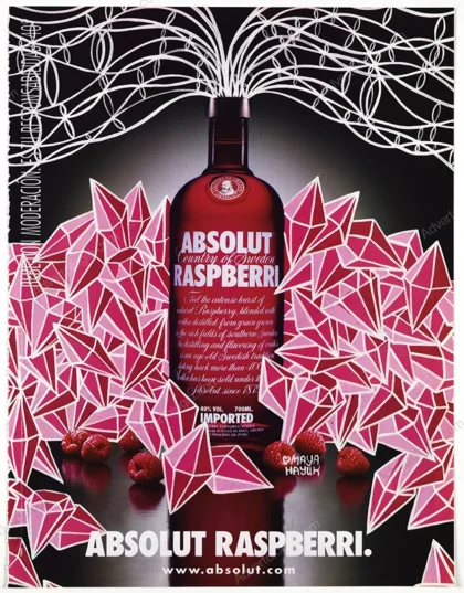 Absolut Raspberry Vodka 2005 Print Ad - Maya Hayuk