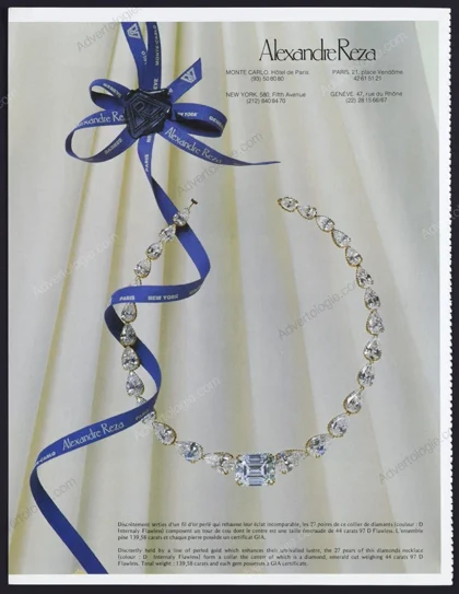 Alexandre Reza Jewelry 1987 Print Ad