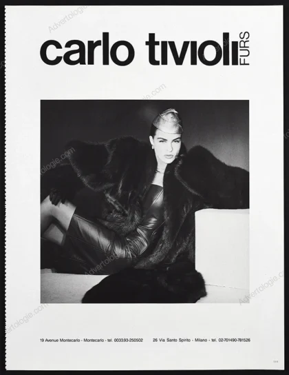 Carlo Tivioli Furs 1986 Print Ad