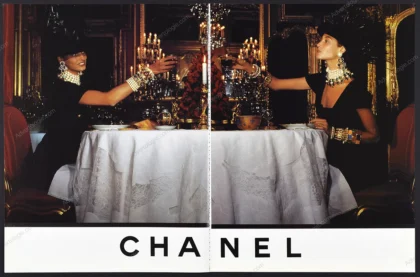 Chanel Haute Couture 1990-91 Print Ad - Linda Evangelista, Christy Turlington
