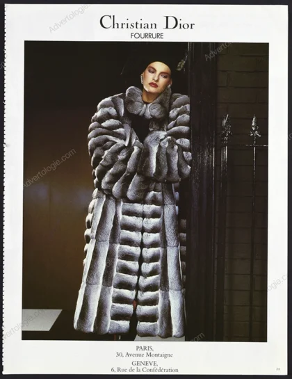 Christian Dior Fourrure 1987 Print Ad - Linda Evangelista
