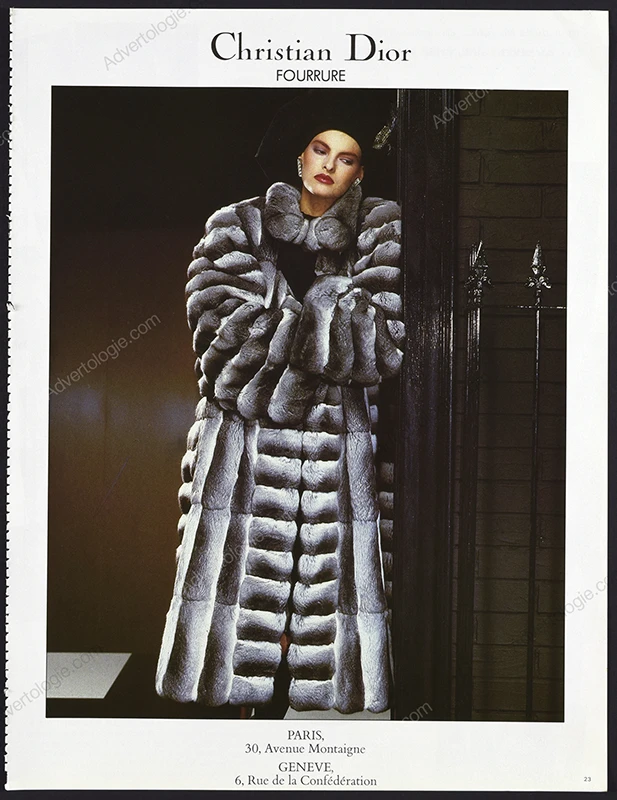 Christian Dior Fourrure 1987 Print Ad - Linda Evangelista