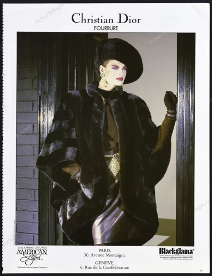 Christian Dior Fourrure 1987 Print Ad - Linda Evangelista