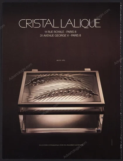 Cristal Lalique 1979 Print Ad - Boite Epis