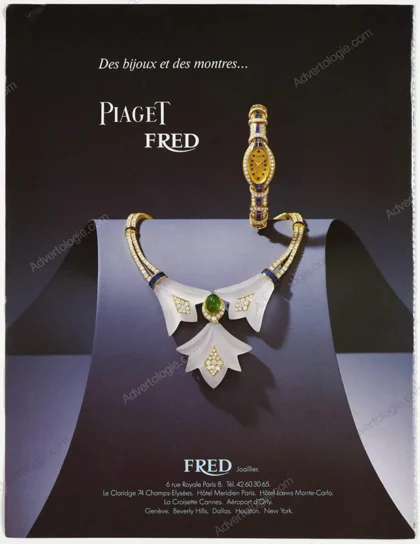 Fred Jewelry & Piaget Watches 1986 Print Ad