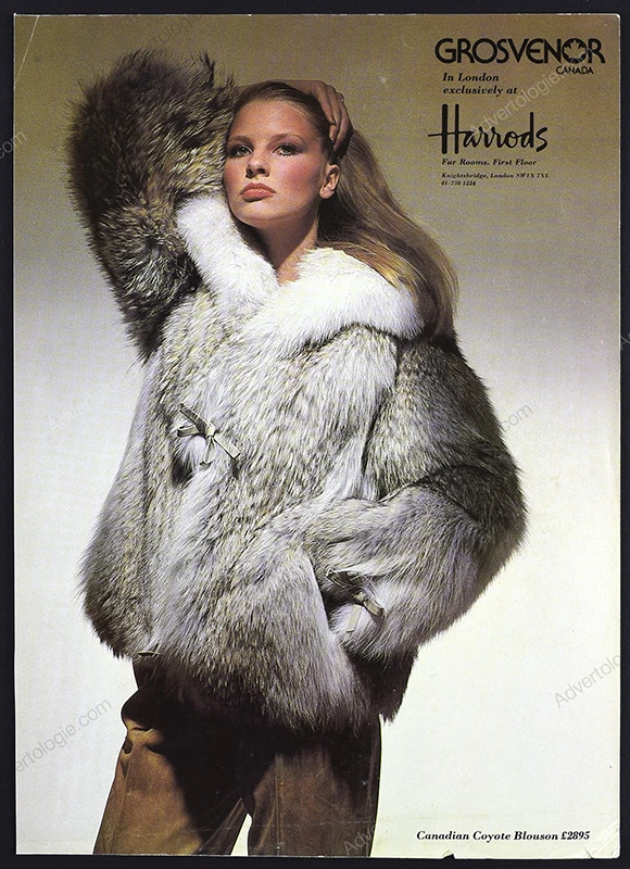 Grosvenor Canada Furs 1979 3-Page Print Ad - Deborah Harris, Victor Skrebneski