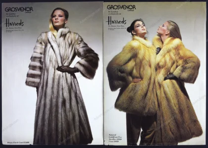 Grosvenor Canada Furs 1979 3-Page Print Ad - Deborah Harris, Victor Skrebneski