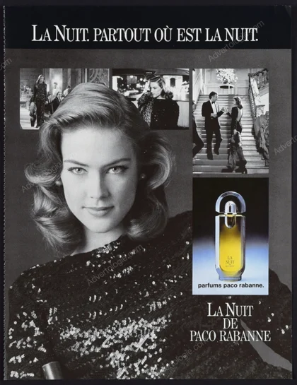 La Nuit Paco Rabanne Perfume 1987 Print Ad - Leigh Richards