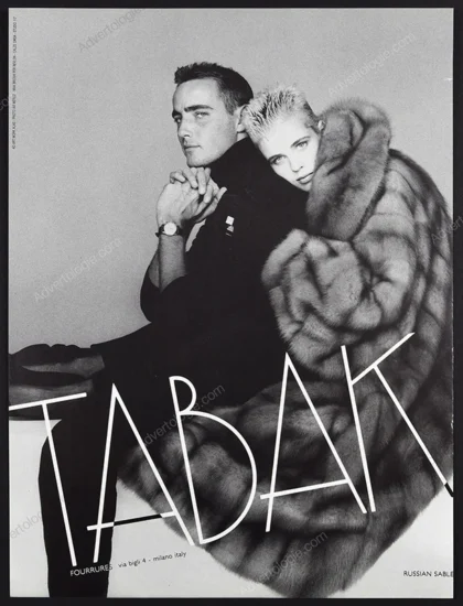 Tabak Fourrures 1986 Print Ad
