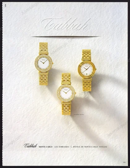 Tabbah Watches 1986 Print Ad