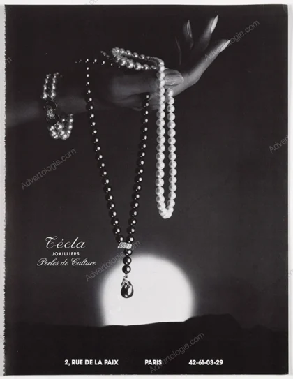 Técla Joailliers Pearls 1987 Print Ad