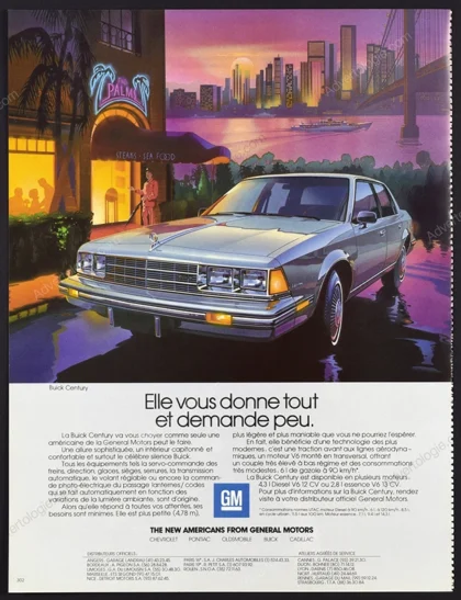 Buick Century GM Automobile 1982 Print Ad