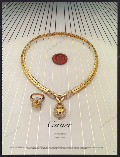 Cartier Jewelry 1982 Print Ad