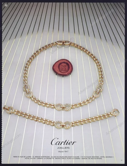 Cartier Jewelry 1983 Print Ad
