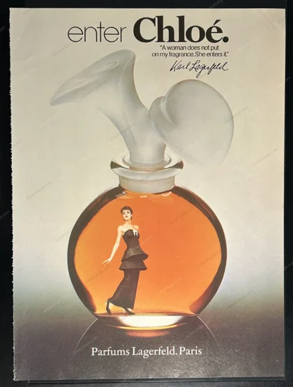 Chloé Lagerfeld Perfume 1980 Print Ad