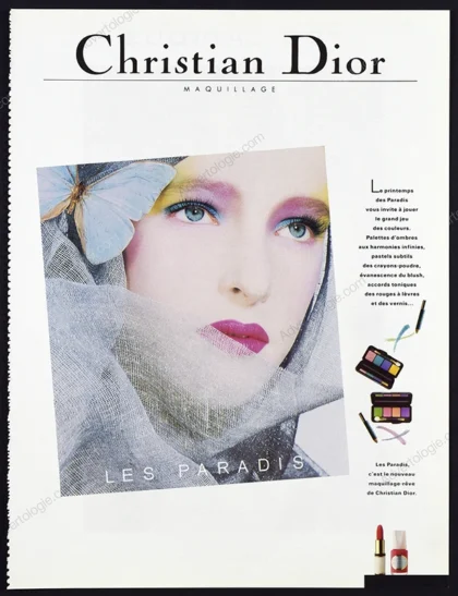 Christian Dior "Les Paradis" Makeup 1985 Print Ad - Tyen